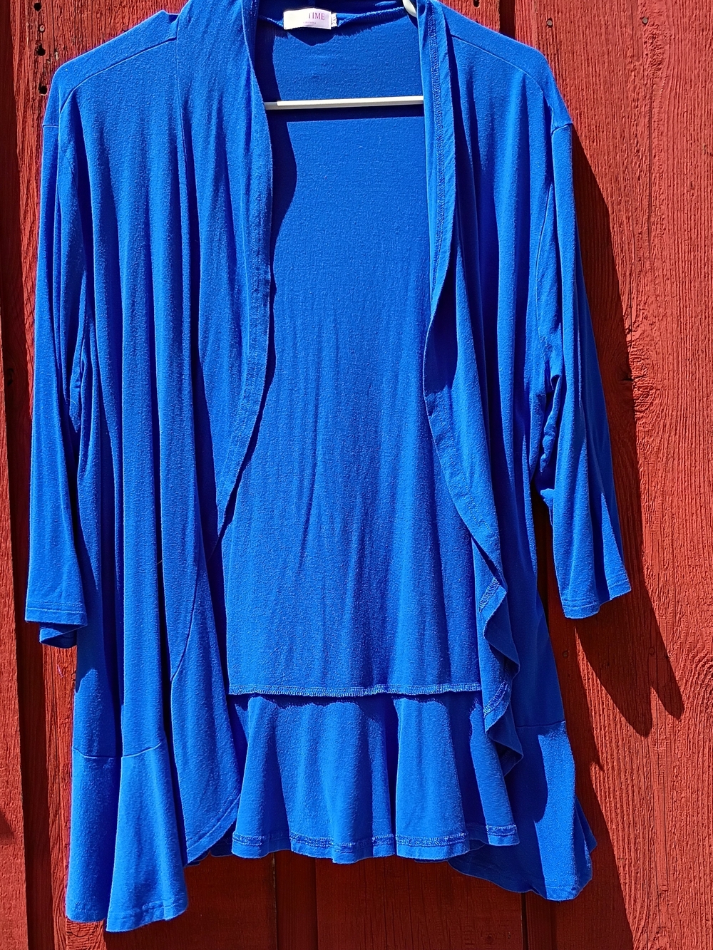 Blue Women's Lightweight Cotton Knit Sweater Or Cover-Up Fits XL - 2XL